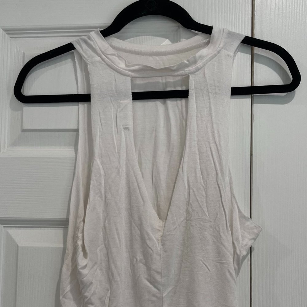 White Open Back Tank